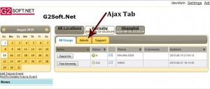 Ajax tab feature of Free In Out Board